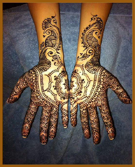 Modern Lines With Petals In Stylish Front Hand Mehndi Design
